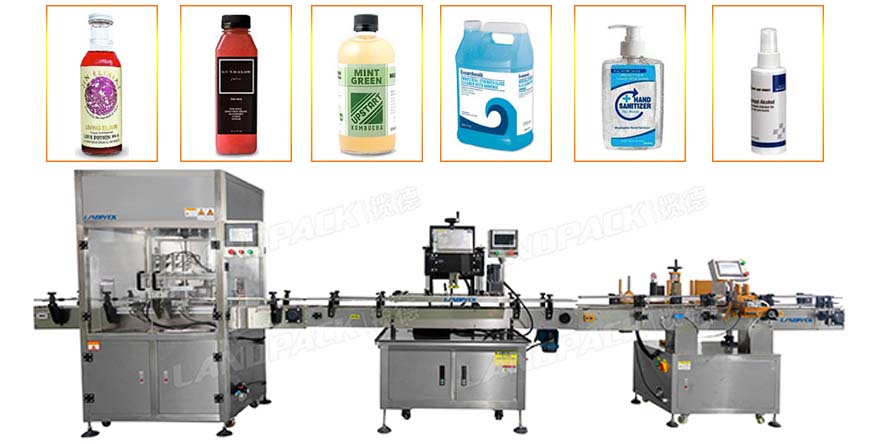 automatic liquid bottle filling capping lebeling machine lines