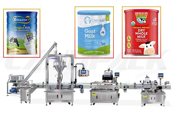 Full Automatic Milk Powder Filling Capping Machine Line