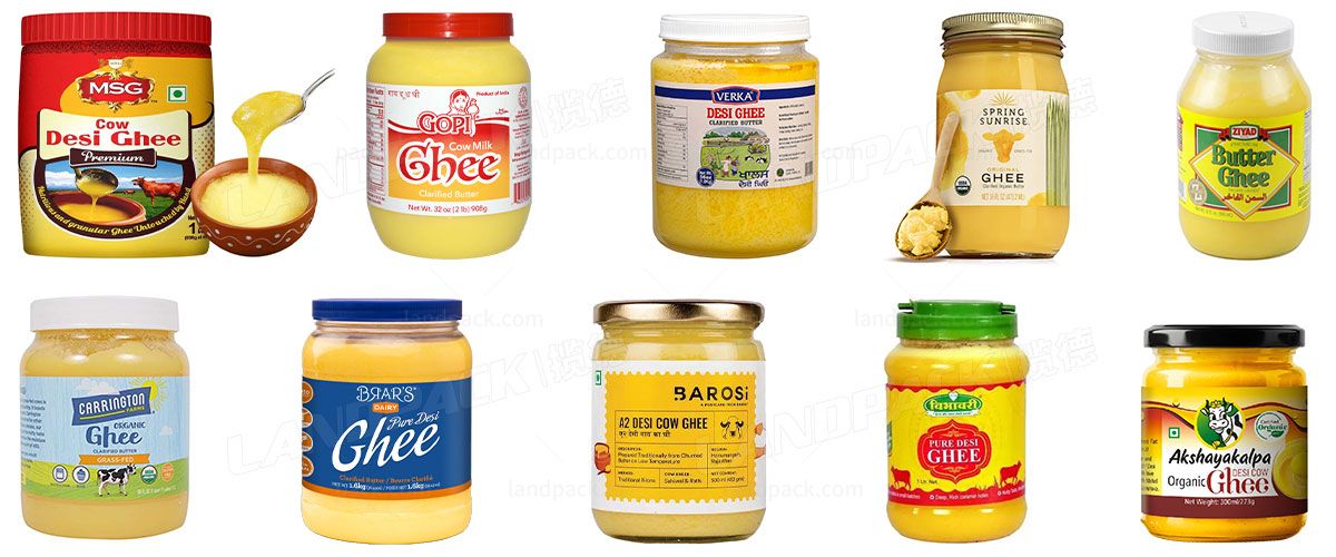 Automatic Ghee Oil Tins Jars Bottle Filling Capping Sealing Labeling Machine Line