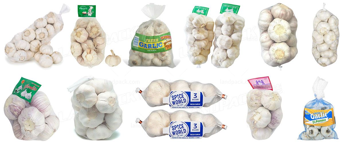 Fully Automatic High Precision Garlic Weighing Packing Machine For Mesh Net Bag