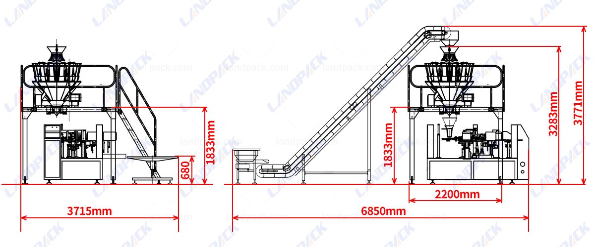 Automatic Rotary Pouch Packing Machine For Candy Toffee Confectionery