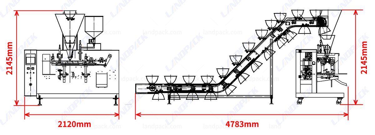 High Speed Duplex Horizontal Pouch Pickles Packing Machine