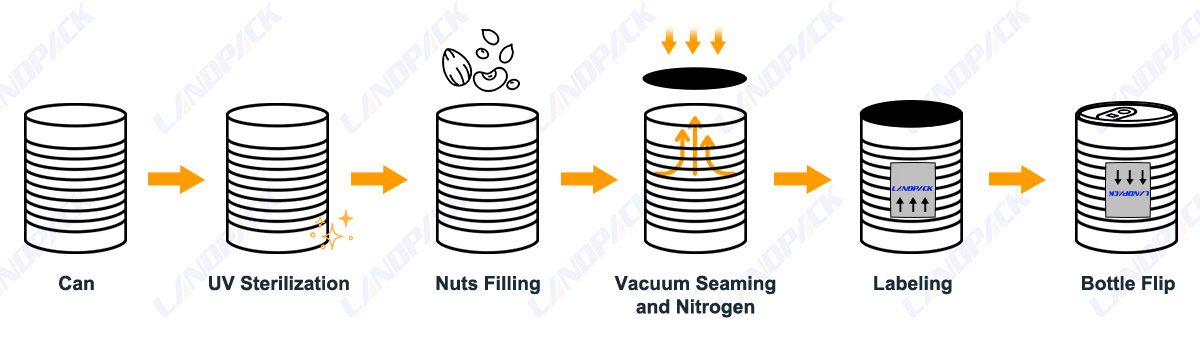 Automatic Mixed Nuts Peanuts Can Tin Filling Sealing and Labeling Machine Automatic Mixed Nuts Peanuts Can Tin Filling Sealing and Labeling Machine