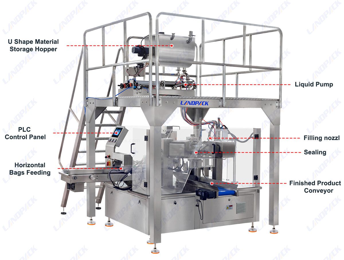Mayonnaise Rotary Spout Pouch Filling Machine | Premade Pouch Doypack Pouch Packing Machine