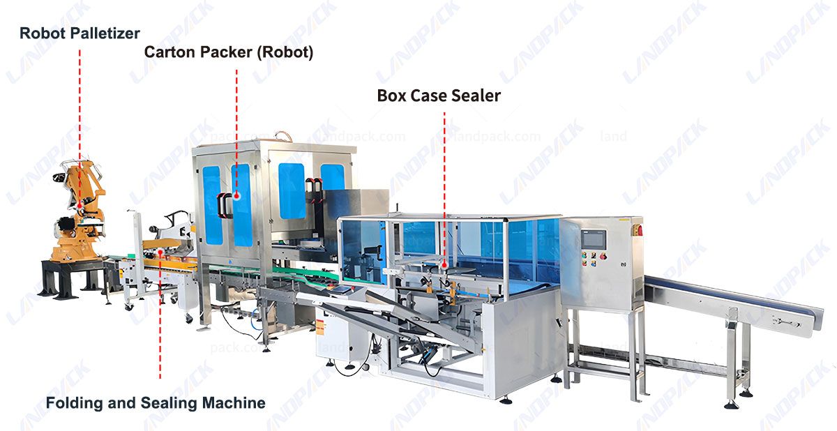 Automatic Delta Robot Case Packing System With Robotic Palletizer Automatic Delta Robot Case Packing System With Robotic Palletizer