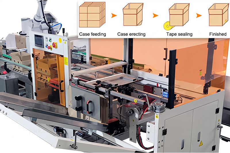 Automatic Robot Case Packing Machine With Palletizing System