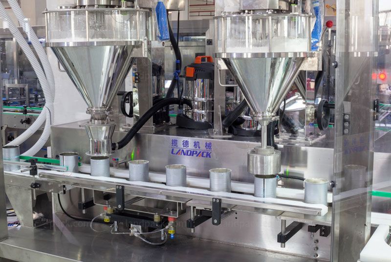 Automatic Powder Tin Can Jar Filling Seaming Labeling Machine Packing System