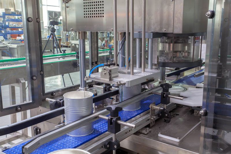 Automatic Powder Tin Can Jar Filling Seaming Labeling Machine Packing System