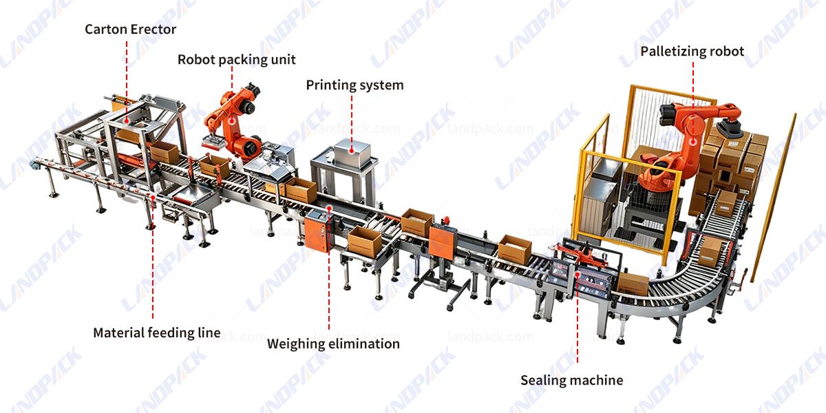 Automatic Case Packing Robot Carton Palletizing Packing Systems End of Line Packaging Solutions Automatic Case Packing Robot Carton Palletizing Packing Systems End of Line Packaging Solutions