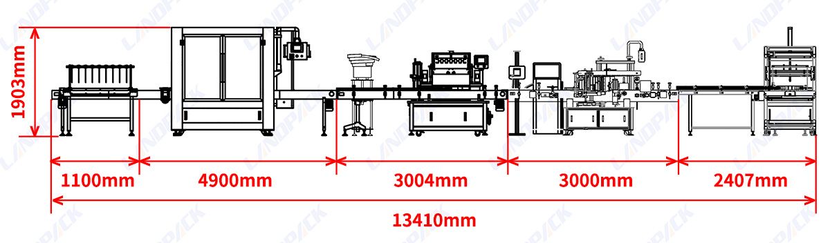 Automatic Liquid Filling Line With Capping Labeling Shrinking Machine System