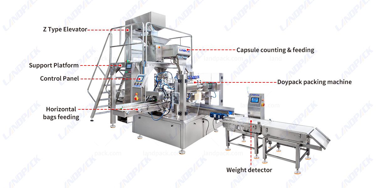 High Accuracy Medicine Pills Capsule Counting Rotary Doypack Packing Machine High Accuracy Medicine Pills Capsule Counting Rotary Doypack Packing Machine